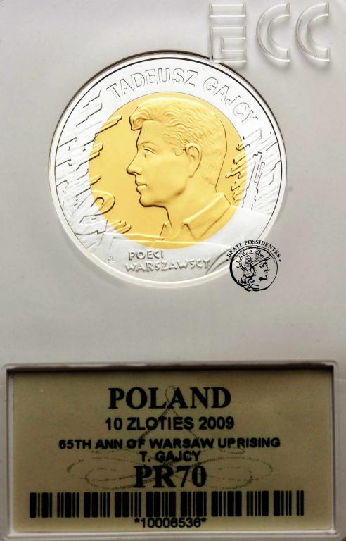 Polska III RP 10 zł 2009 Gajcy GCN PR 70