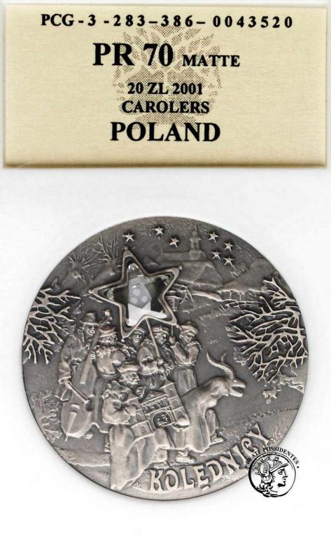 Polska III RP 20 złotych 2001 Kolędnicy PCG PR70
