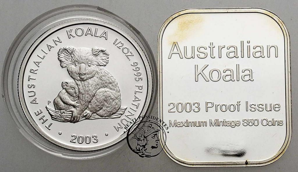 Australia set 50 Dolarów 2003 Koala + sztabka stL