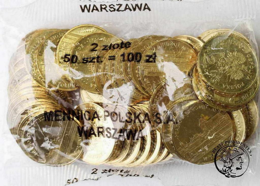 Polska III RP 2 złote 2007 Toruń worek menniczy