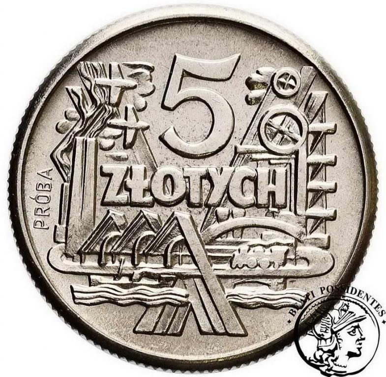 PRÓBA Nikiel 5 złotych 1959 Szyby kopalniane st1