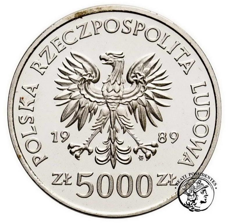 PRÓBA Nikiel 5000 zł 1989 W. Jagiełło st.L