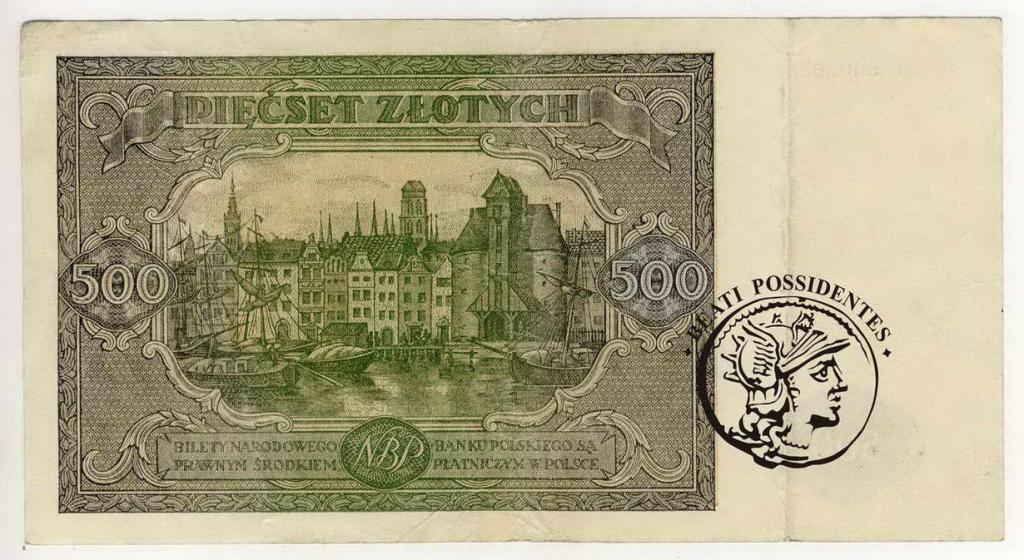 Polska banknot 500 złotych 1946 seria H st. 3-