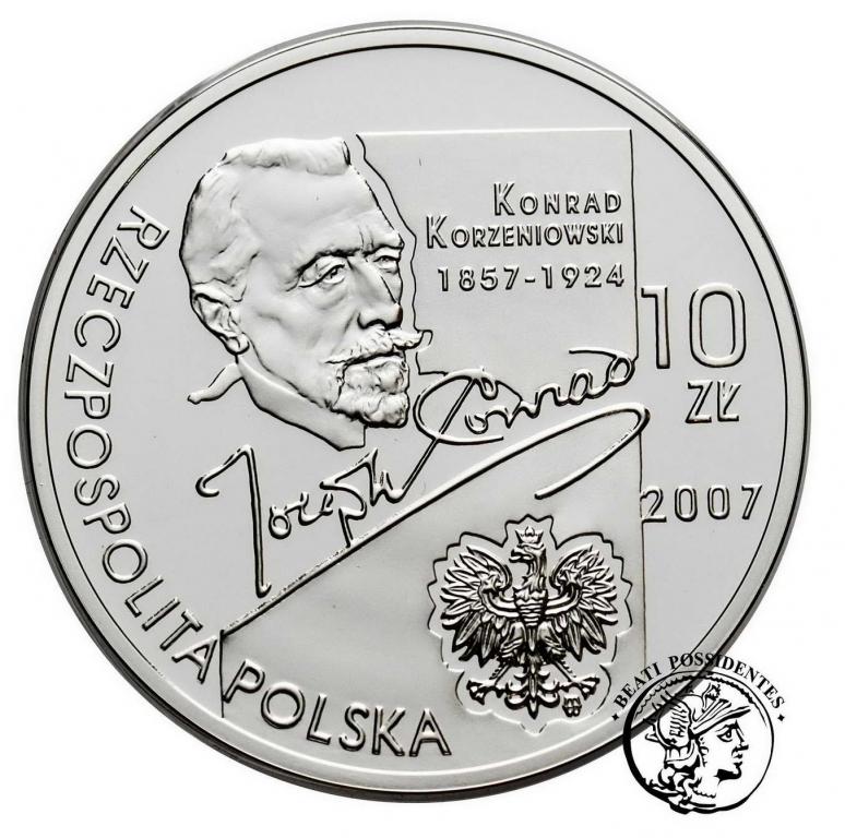 III RP 10 złotych 2007 Konrad Korzeniowski st. L