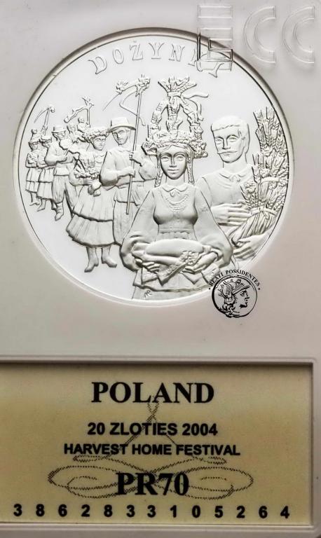 Polska III RP 20 zł 2004 Dożynki GCN PR70