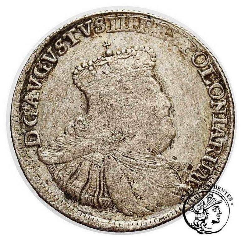 August III Sas ort koronny 1755 st. 3