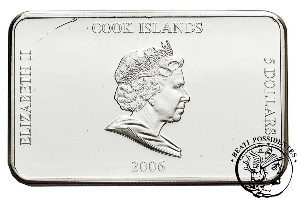 Wyspy Cooka 5 Dolarów Benedykt XVI 2006 st. L