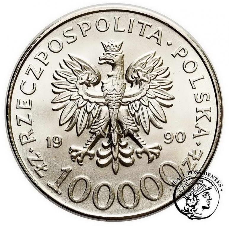 Polska 100000 zł 1990 Solidarność typ A st.1