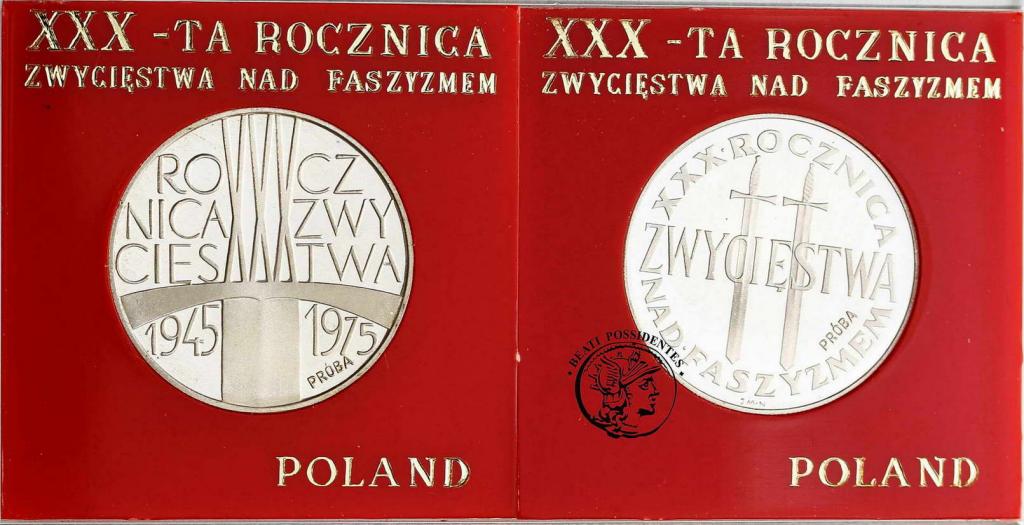 PRÓBA srebro 200 złotych 1975 lot 2 szt. st.L-