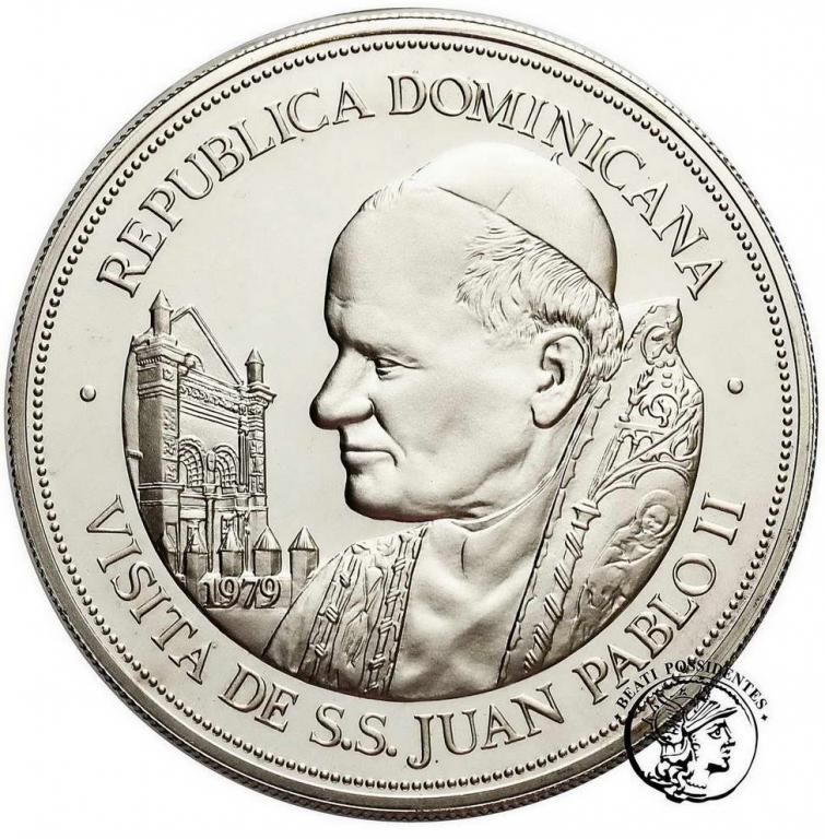 Dominikana 25 Pesos 1979 Jan Paweł II st.L-