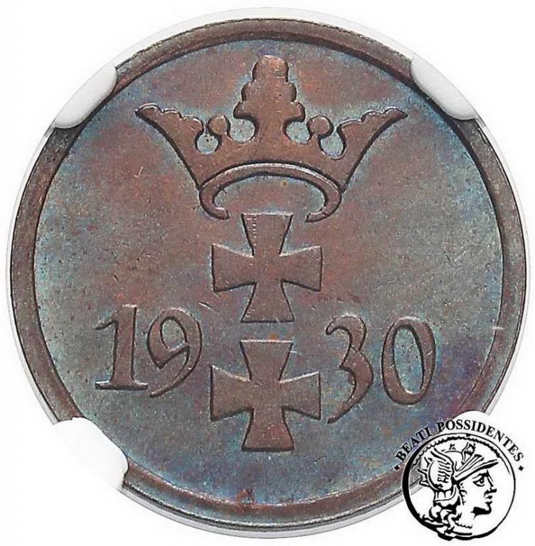 Wolne Miasto Gdańsk 1 fenig 1930 NGC MS63
