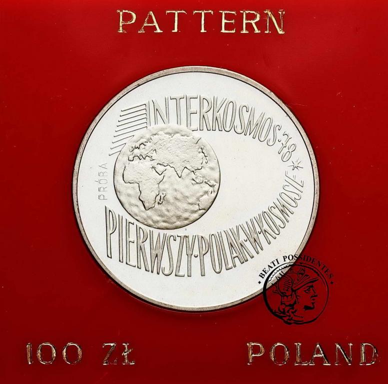 PRÓBA Ag 100 złotych 1978 Interkosmos st.L-