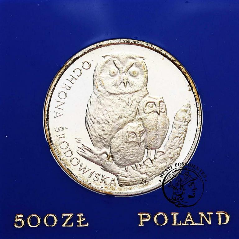 Polska PRL 500 zł 1986 Sowa z młodymi st. L