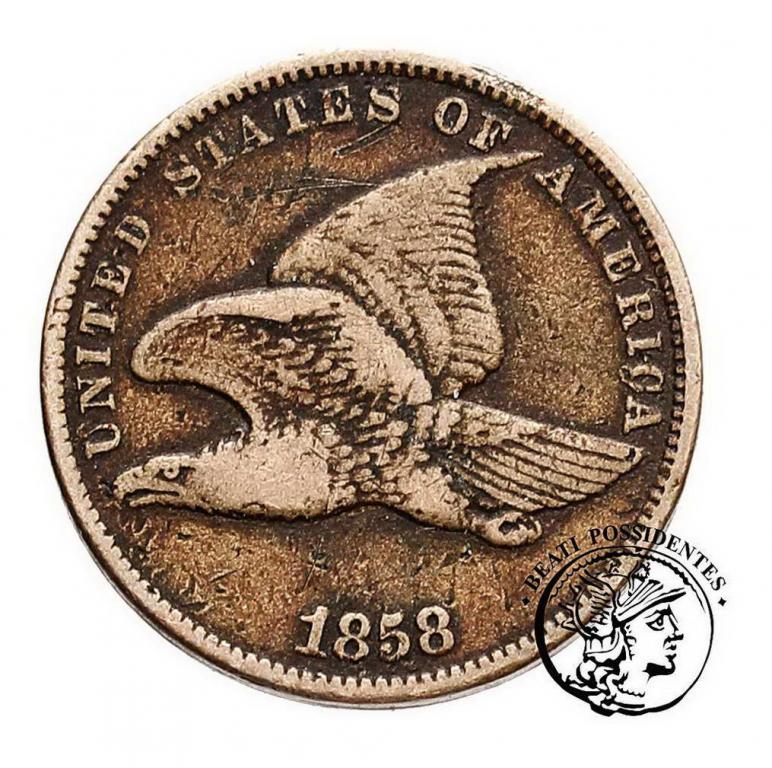 USA 1 cent 1858 flying eagle type st. 3