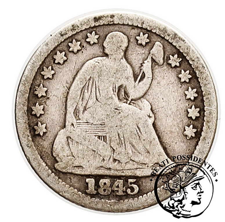 USA 5 centów 1845 liberty seated type st. 3-