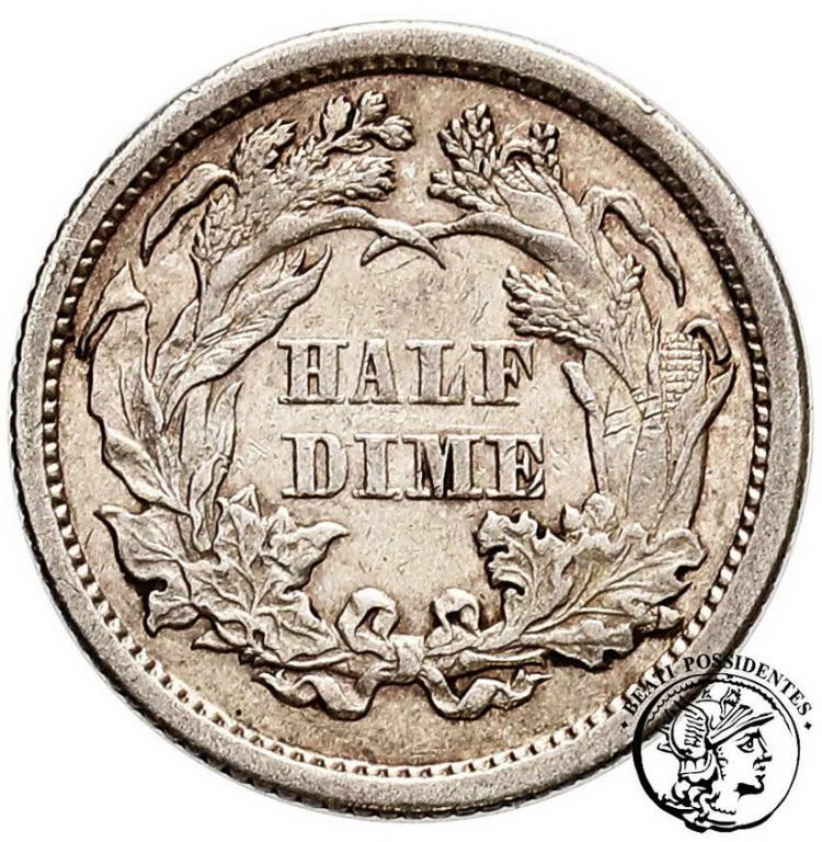 USA 5 centów 1871 liberty seated type st. 3+