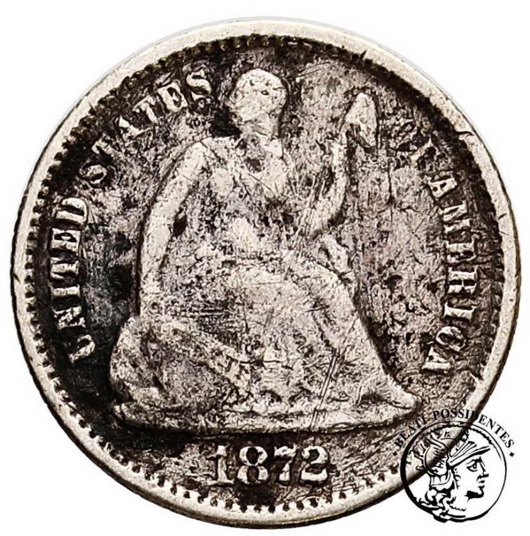 USA 5 centów 1872 liberty seated type st. 4