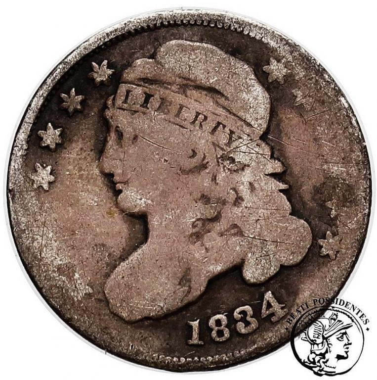 USA 10 centów 1834 (dime) capped bust type st. 5