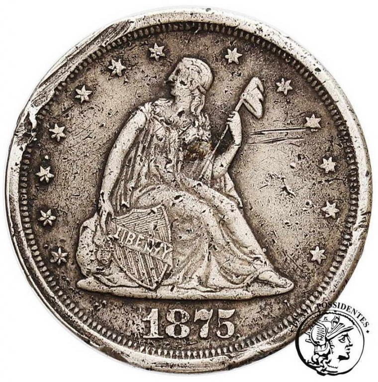 USA 20 centów 1875 S San Francisco st. 3-