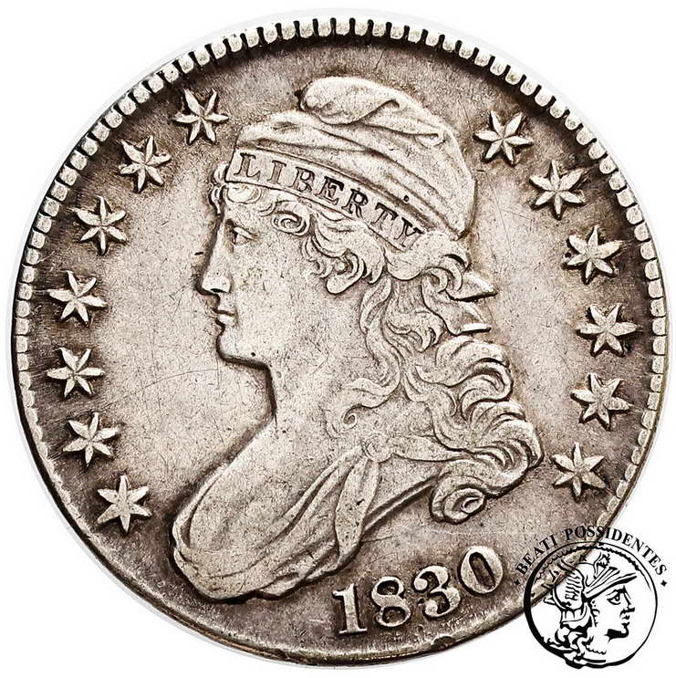 USA 50 centów 1830 capped bust type st. 3+