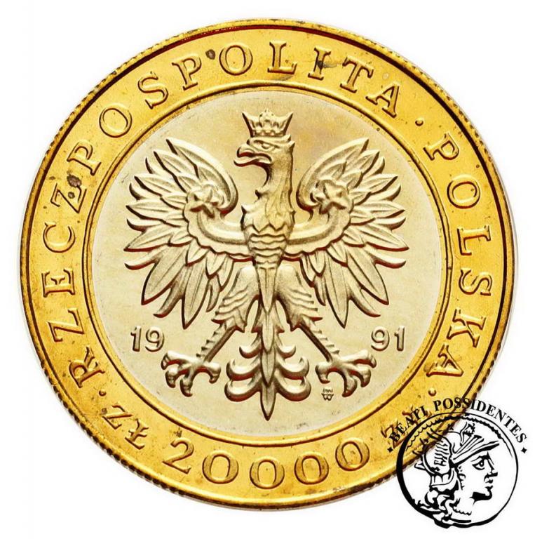 20 000 zł 1991 bimetal Mennica Warszawska st L