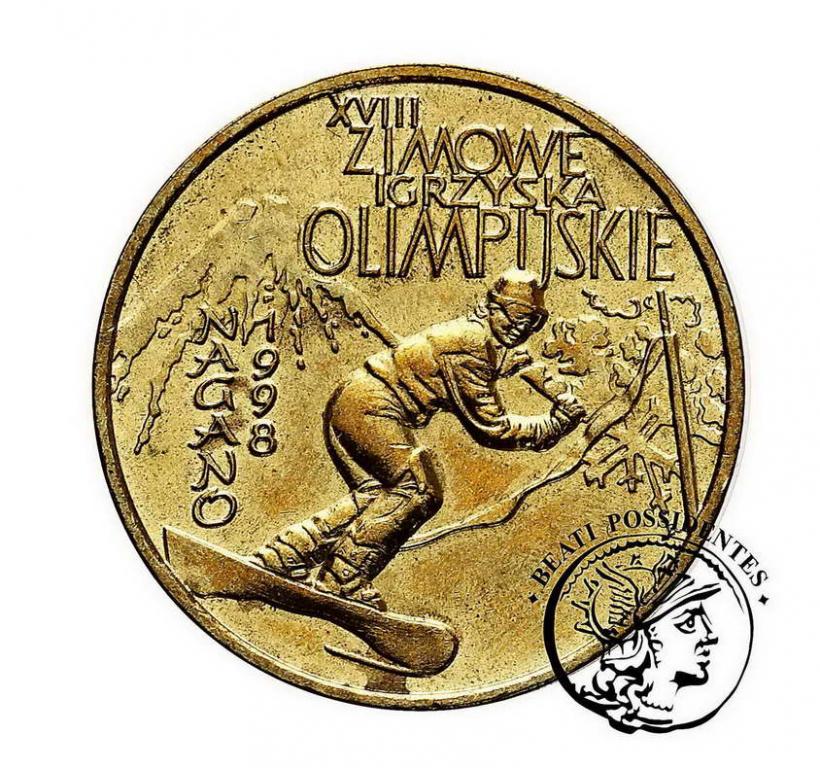 III RP 2 złote 1998 Igrzyska Nagano st.1-/2+