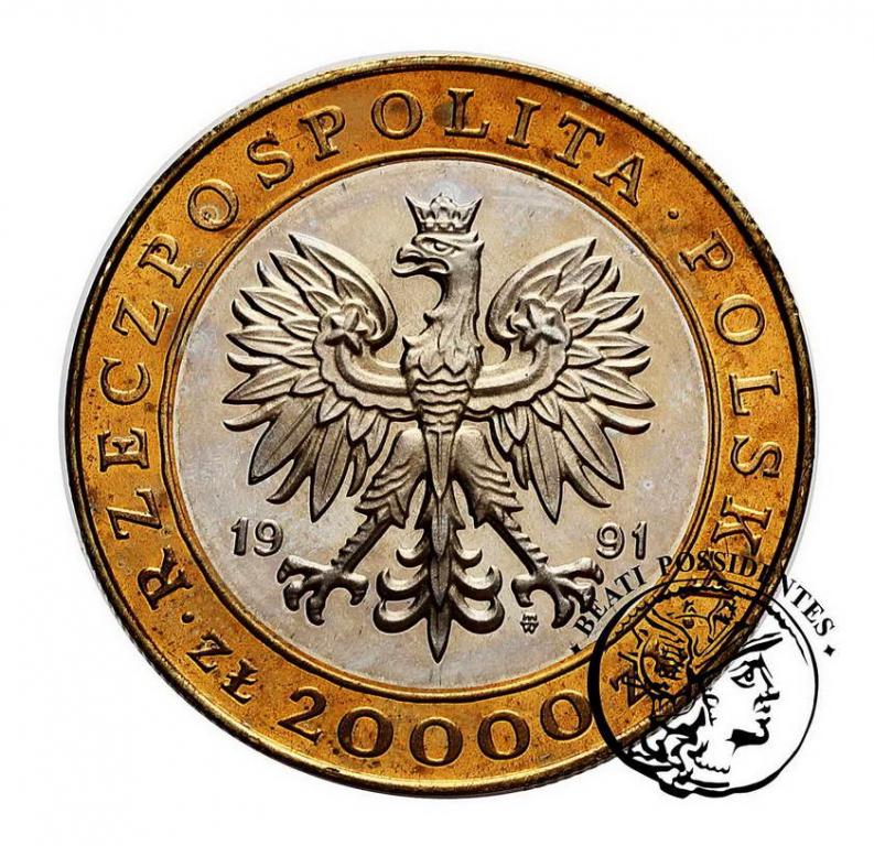20 000 zł 1991 bimetal Mennica Warszawska st.L/L-