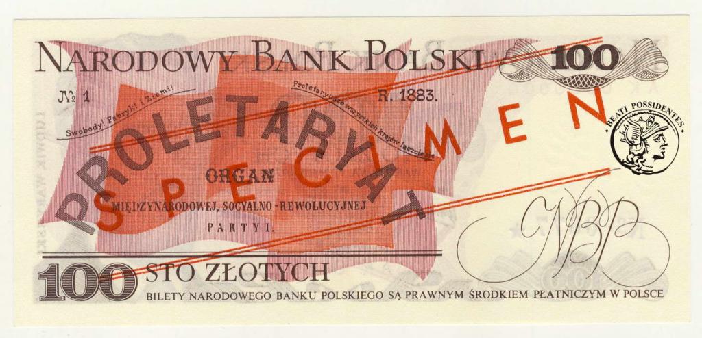 Polska WZÓR 100 złotych 1976 seria AK st. 1