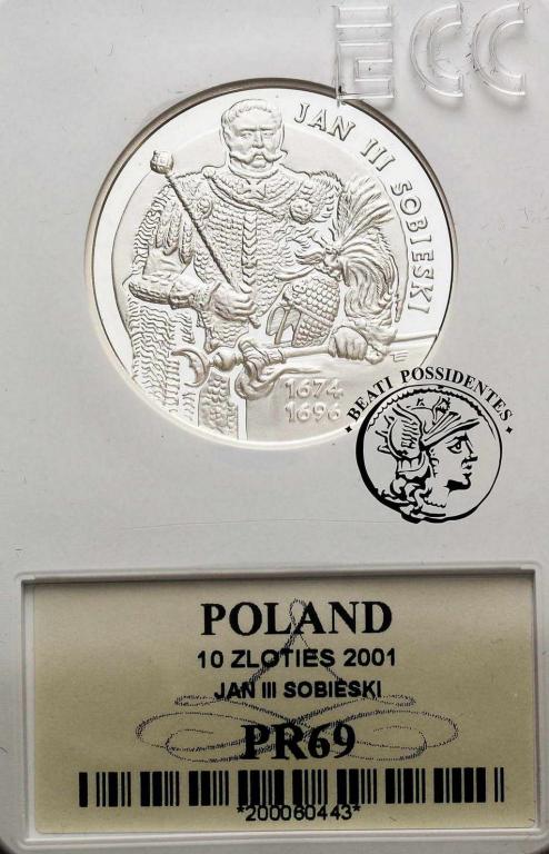 10 złotych 2001 Jan III Sobieski półp. GCN PR69