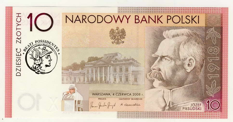 Polska 10 złotych 2008 Piłsudski st.1