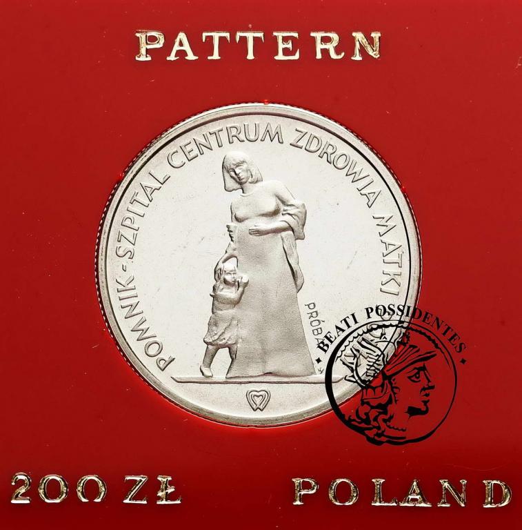 PRL PRÓBA cynk 200 złotych 1985 Matka Polka st.L