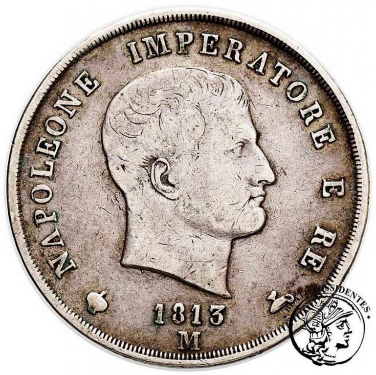 Włochy Napoleon I 5 Lire 1813 M / Milano st.3