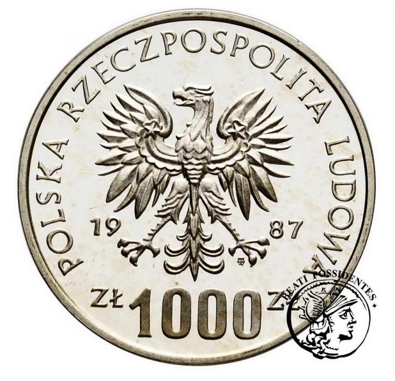 PRÓBA srebro 1000 złotych 1987 łuczniczka st. L