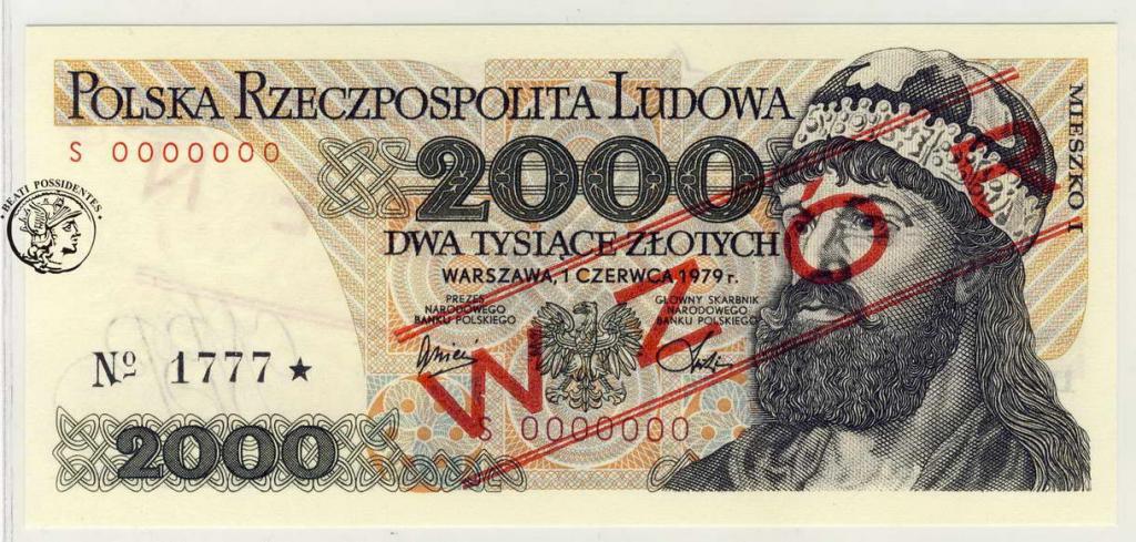 Polska 2000 złotych 1979 seria S WZÓR st. 1