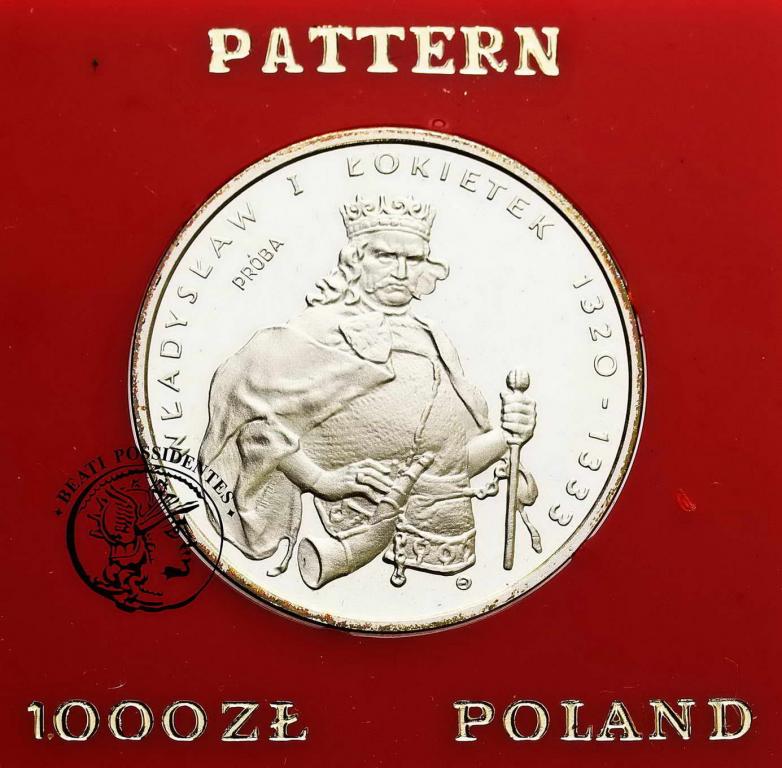 Polska PRÓBA Ag 1000 zł 1986 Łokietek st.L