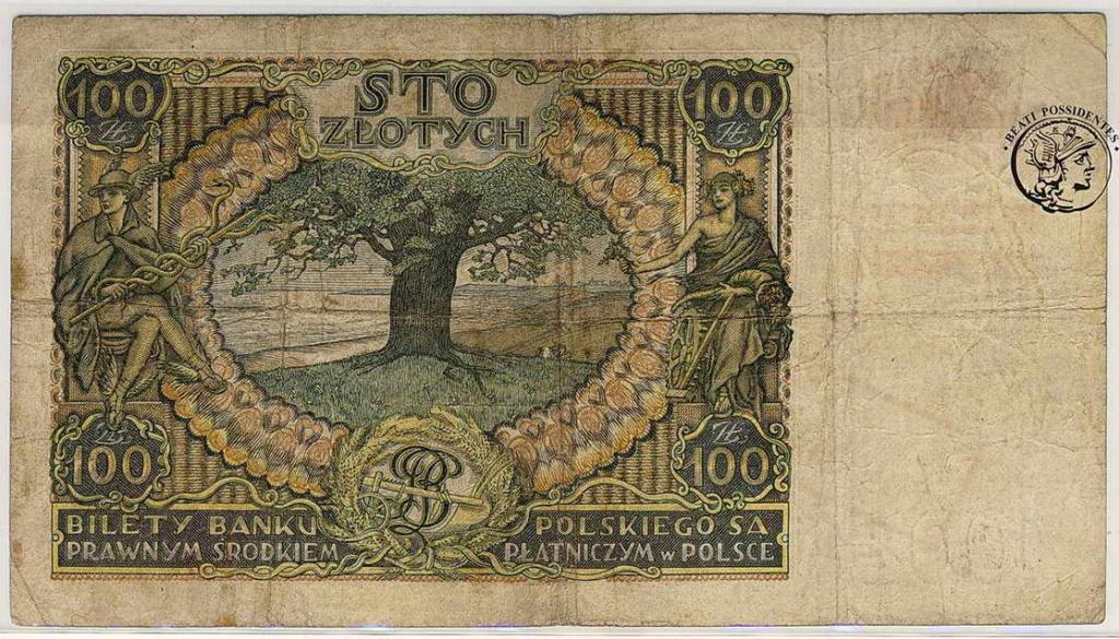 Polska 100 złotych 1932 nadruk niemiecki st. 5