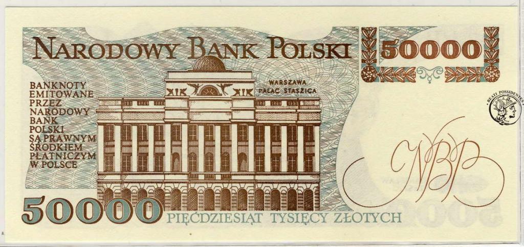 Polska 50000 złotych 1989 seria T st.1