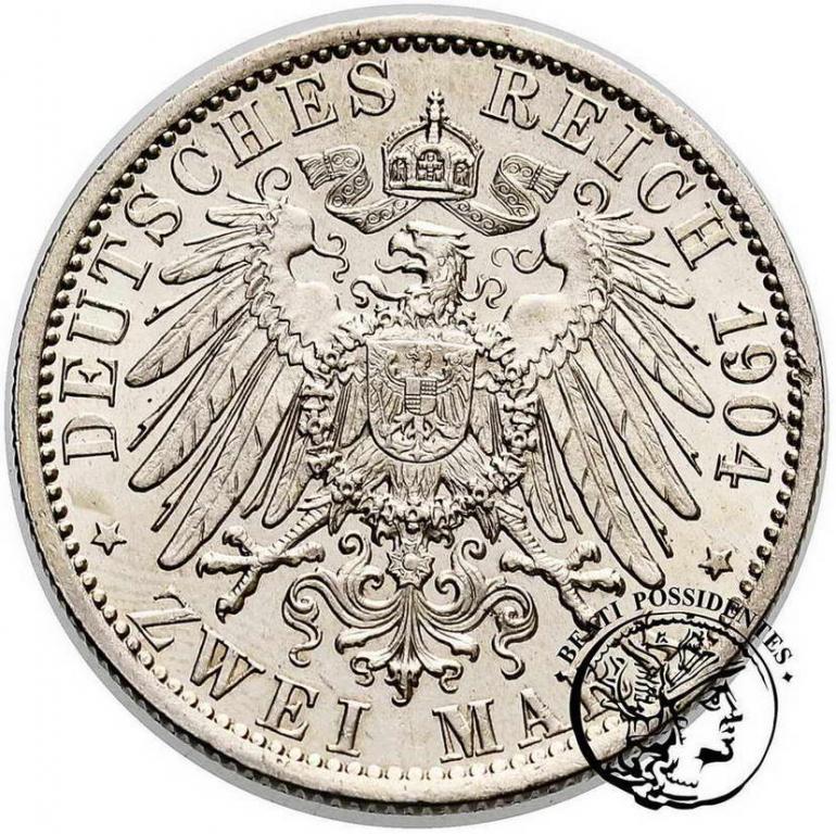 Niemcy Hesja 2 Marki 1904 st. 1-
