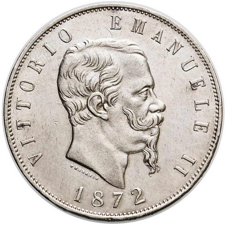 Włochy 5 Lirów 1872 M st. 3
