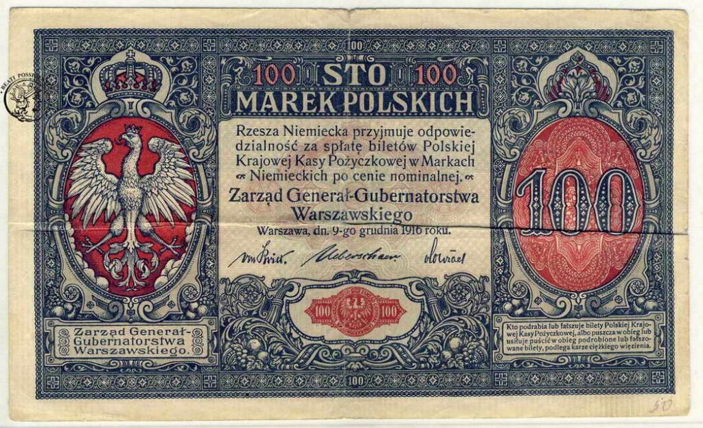 Polska 100 Marek Polskich 1916 generał st.3