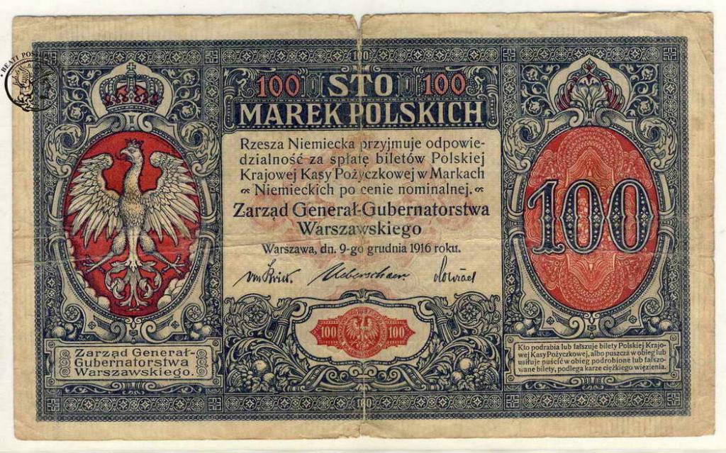 Polska 100 Marek Polskich 1916 generał st.4