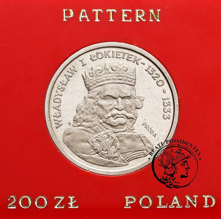 Polska PRL PRÓBA CuNi 200 zł 1986 Łokietek st.L