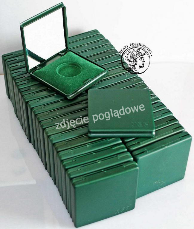 Zielone pudełka NBP do monet 200 zł lot 14 sztuk