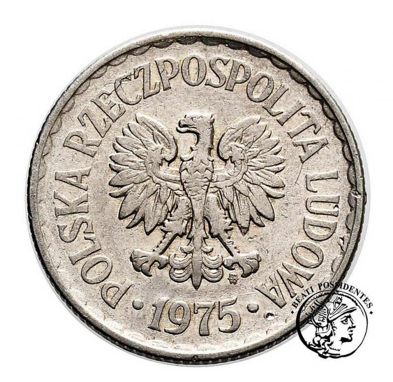 Polska PRL 1 złoty 1975 ODWROTKA st.3