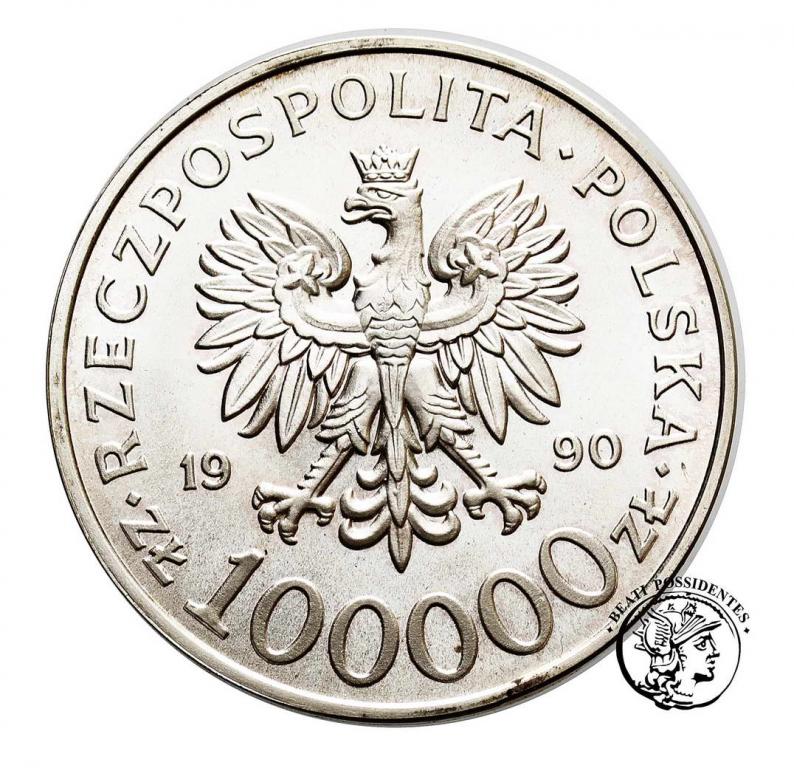 Polska III RP 100 000 zł 1990 Solidarność st.L