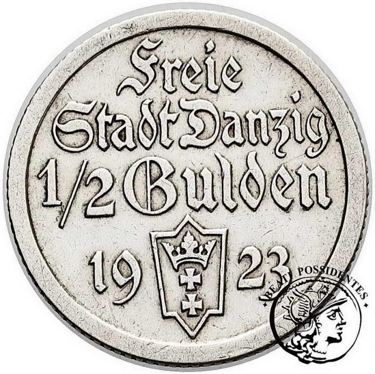 W.Miasto Gdańsk 1/2 Guldena 1923 st. 3