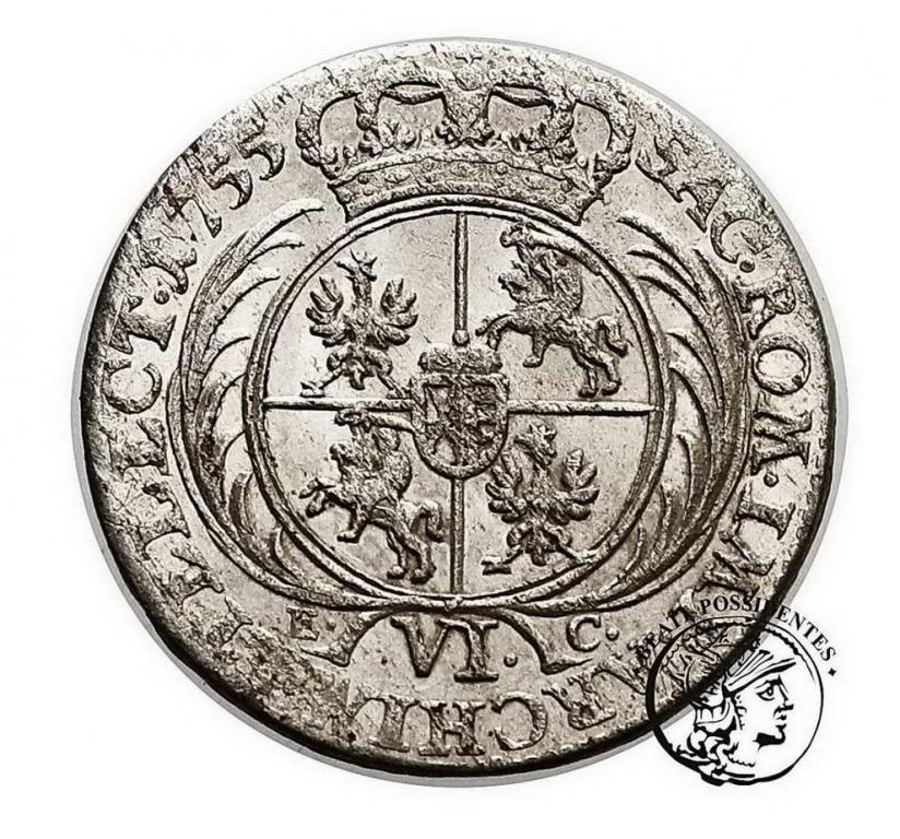Polska August III Sas szóstak koronny 1755 st.2+