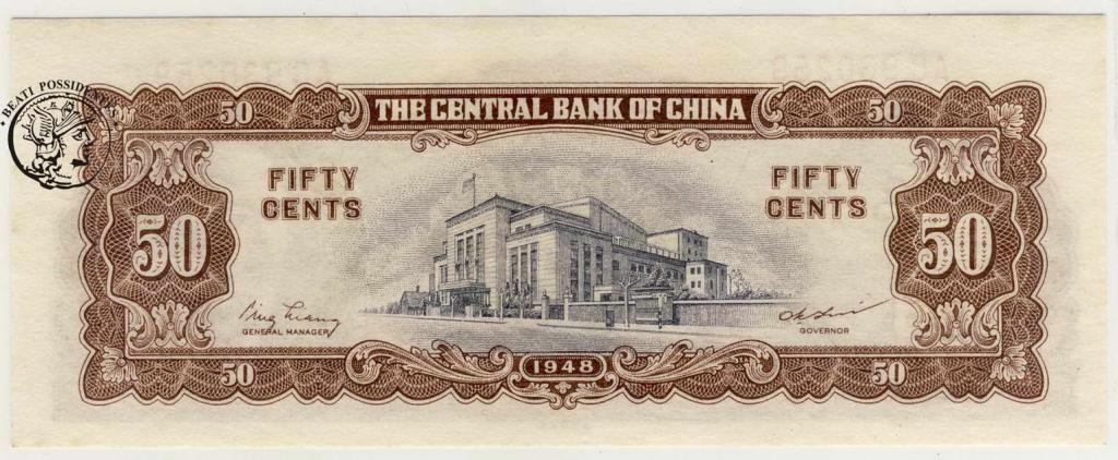Chiny 50 cents 1948 st.1