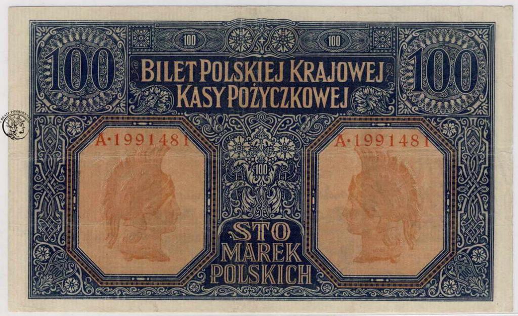 Polska 100 marek polskich 1916 generał st.2
