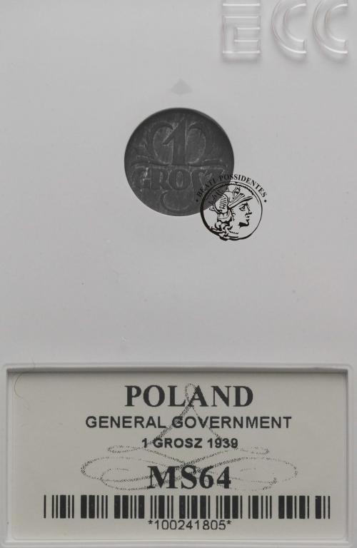 Polska Gen. Gub. 1 grosz 1939 GCN MS64